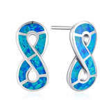Blue Opal stud Earrings 
