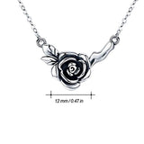 Rose Flower Necklace Pendants S925 Sterling Silver Jewelry Gifts for Women