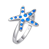 Opal Gem Gold Plated Starfish Ring