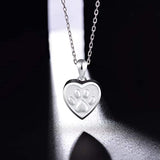 925 Sterling Silver Puppy Urn Pendant Necklace For Pet Dog Cat Ashes Paw Print Love Heart Cremation Keepsake Necklace Women Gift