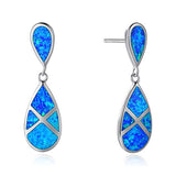 Blue Opal Dangle Earrings
