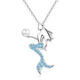 Silver Cute Mermaid Necklace