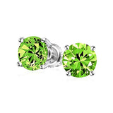 Round Cubic Zirconia Brilliant Cut AAA CZ Solitaire Stud Earrings Sterling Silver Screwback