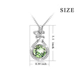 Sterling Silver Birthstone Necklace Pendant with Swarovski Crystal,Fine Jewelry Gift for Women Wife
