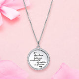Mother's Birthday Gift Necklace S925 Sterling Silver CZ Mom Messages Necklace for Women