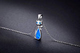 Blue Opal Cat Necklace for Women 925 Sterling Silver Dolphin Jewelry Graduation Gift