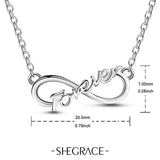 Infinity Love Pendant Necklace 925 Sterling Silver Necklace with Alphabet Fovever for Woman