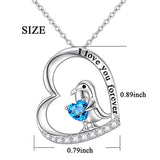 Sterling Silver Penguin in heart Animal Heart Pendant Necklace for Women