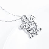 Sterling Silver Filigree celtic turtle Pendant Necklace for Women
