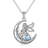 Angel Baby Fairy Moon Jewelry Pendant Necklace