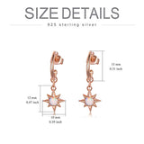925 Sterling Silver Rose Gold Star Earring with Cubic Zirconia Earrings for Women