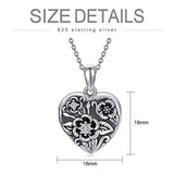 Sterling Silver Flower Locket Necklace Engraved Always In My Heart Pendant That Holds Pictures Gift for Women Mom Nana