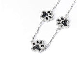 Dog Paw Bracelet Sterling Silver Paw Print Bracelets Cubic Zirconia Puppy Paw Bracelet for Women Gifts
