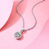 925 Sterling Silver Moissanite Classic Halo Pendant Neckalce for Women Jewelry