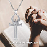 925 Sterling Silver Cross  Ankh Necklace Pendant Jewelry Gifts for Women Men