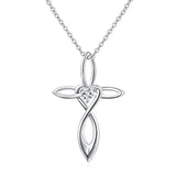 925 Sterling Silver Celtic CZ Cross Pendant Necklace for Women Girlfriend Daughter Mother