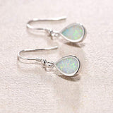 Sterling Silver Opal Dangle Earrings White Teardrop Drop Earrings October Birthstone Fine Jewelry for Women Girls
