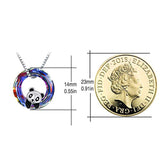 Panda Necklace  925 Sterling Silver Cute Animal with Crystal Pendant Necklace Panda Jewelry Birthday Gifts for Women