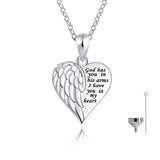 Silver Angel Wings Urn Necklace