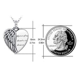 Angel Wing Urn Necklace for Ashes 925 Sterling Silver Heart Urn Necklaces for Ashes Keepsake Necklace for Ashes Guardian Angel Promise Necklace for Women Cremation Jewelry Gifts