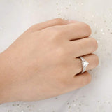 925 Sterling Silver Love Heart Cut CZ Wedding Engagement Ring Clear