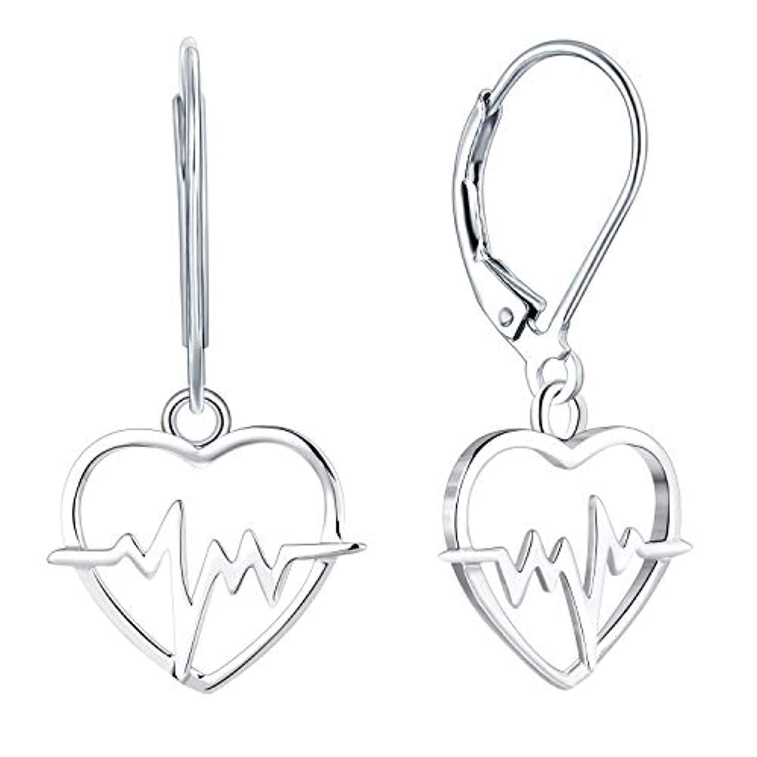 Serotonin earrings 925 Sterling Silver Heartbeat Pendant Infinity Heart Jewelry