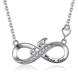 Silver Infinity  Bear Pendant Necklace