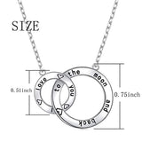 S925 Sterling Silver The two interlocking infinity circles Pendant Necklace Gift for Women Wife Mother Daughter