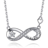 Silver Infinity Moon&Star Pendant Necklace