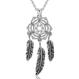 Dream Catcher celtic Dangling Feather Necklaces for Women Inspirational Thanksgiving Christmas Gift - 18inch Chain