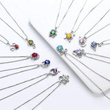 Zodiac Constellation Necklaces Women 925 Sterling Silver Crystal Birthstone Pendant Cubic Zirconia Jewelry Girls Dating Jewelry DP0134