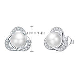 Pearl Stud Earrings for Women 925 Sterling Silver Elegant Hypoallergenic Earrings for Sensitive Ear Birthday Mothers Day Gifts for Mom Daughter