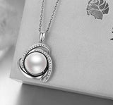 Fine Jewelry Gifts for Women 925 Sterling Silver Freshwater Cultured White Pearl Pendant Necklace