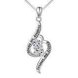 Silver CZ  Heart Necklace
