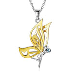 Silver Butterfly  Fairy Shape Necklace