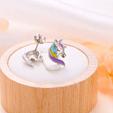 925 Sterling Silver Unicorn Earrings Bee Earrings Animal Stud Earrings for Women Girlfriend Christmas Gift