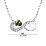 925 Sterling Silver Infinity Heart Cubic Zirconia Friendship Pendant Necklace