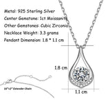 White Gold Plated 925 Sterling Silver Dewdrop Moissanite Pendant Necklace for Women