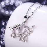 Elephant Pendant Necklace for Women, 925 Sterling Silver Girls Jewelry with Cubic Zirconia