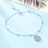 S925 Sterling Silver Compass Anklet for Women Girls Gifts
