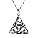 Interwoven Snakes Triquetra or Trinity Knot 925 Sterling Silver Pendant Necklace