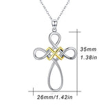 Celtic Knot Cross Necklace Celtic Cross Pendant Sterling Silver Polished Religious Infinity Love Irish Mother's Day Nurse's Day Celtics Jewelry for Women