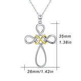 Celtic Knot Cross Necklace 925 Sterling Silver Infinity Love Irish Celtic Necklace for Women, Infinity Cross Jewelry Gift for Women Christian Birthday