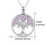 925 Sterling Silver Tree of Life Pendant Necklace Family Tree Jewelry Anniversary Gifts for Women Mom