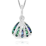 925 Sterling Silver Abalone Shell Oyster Pendant Necklace