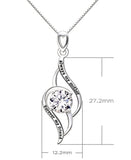 Sterling Silver Always My Mother Forever My Friend Love Cubic Zirconia Pendant Necklace