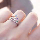 925 Sterling Silver Tree Of Life Ring Adjustable Open Ring for Women