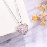 Sterling Silver Urn Pendant Jewelry CZ Heart Cremation Necklace for Ashes - Forever in My Heart