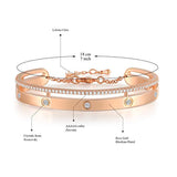 Rose Gold Bangle Bracelet for Women Girls Adjustable Cuff Bracelet Crystal from Swarovski