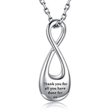 Infinity Cremation Ashes Urn Jewelry - 925 Sterling Silver Ashes Holder Memorial Keepsake Lockets Pendant Necklace for Pet Human Gifts
